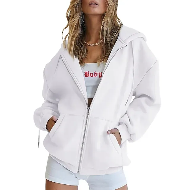 Hooded Drawstring Women's Jacket Long Sleeve Hooded Sweatshirt Athletic Warm Casual Breathable Moisture Wicking Running Sports Training Hiking Sportswear