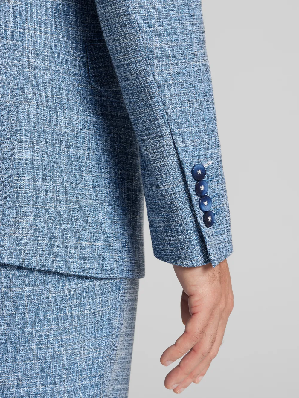 Paisley &Amp; Gray Slim Fit Textured Crosshatch Suit Jacket