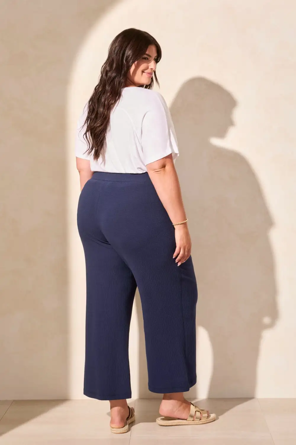 Textured Pull-On Capri-Jet Blue