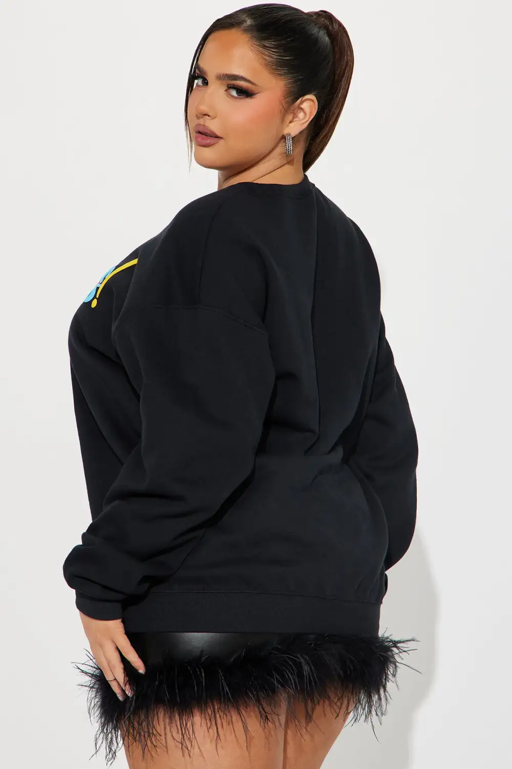 Cheers Puff Print Sweatshirt - Black