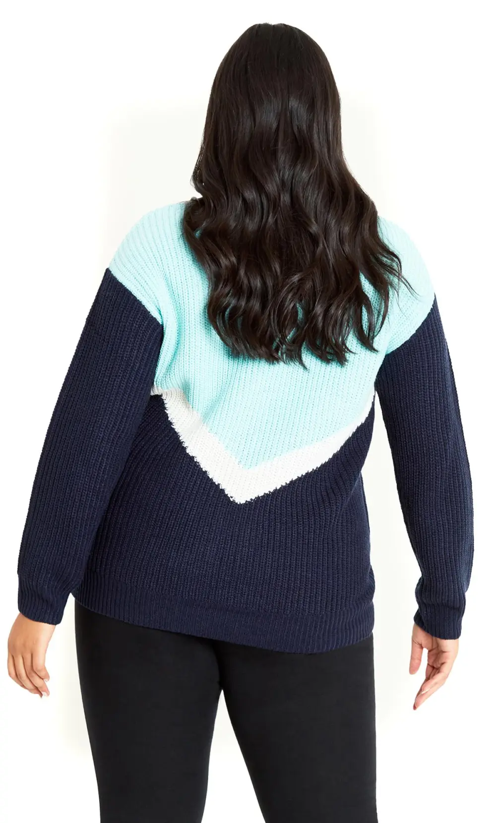 Evans Navy & Blue Chevron Jumper