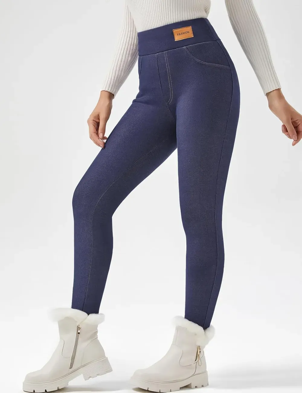 Women Winter Warm Thick Leggings Fleece Lined Stretchy Soft Thermal Sherpa Pants High Waist Tights