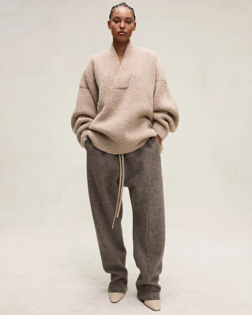 Wool Mohair V-Neck Sweater