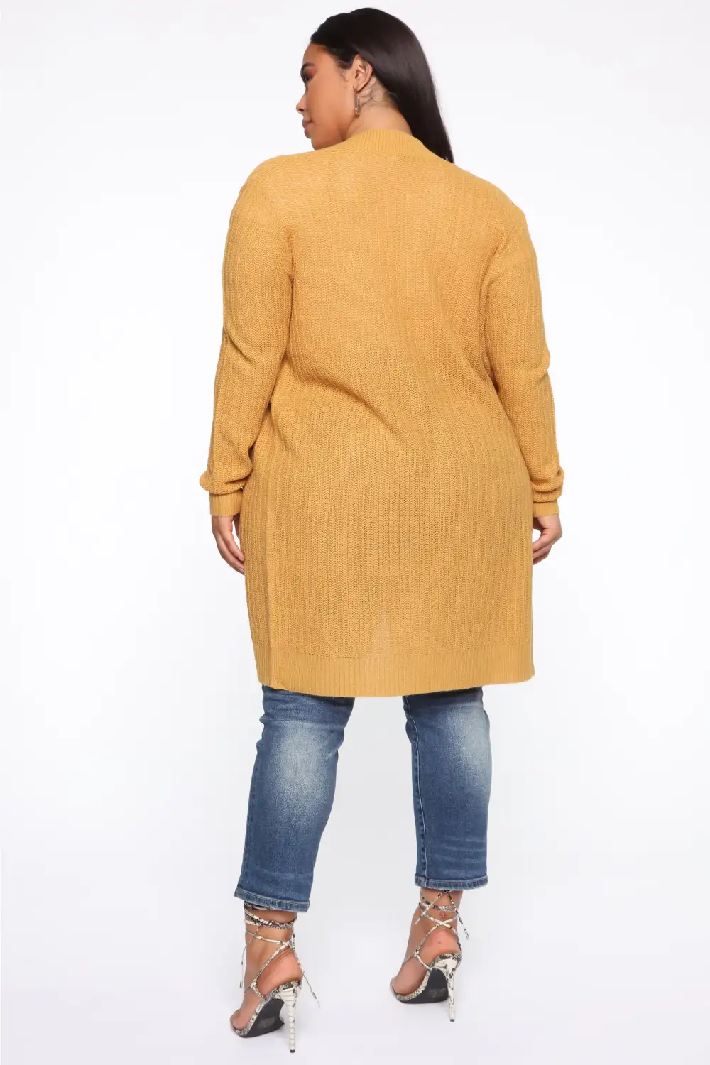 Throw It On Ribbed Cardigan - Mustard