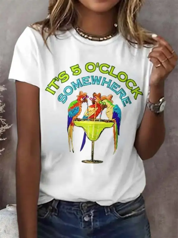 Women's Retro 5 O'clock Print T-Shirt
