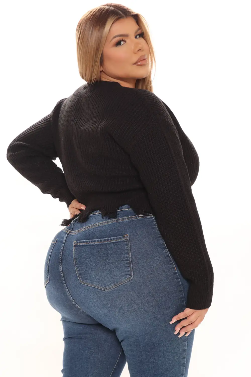 Distressed With You Cardigan - Black