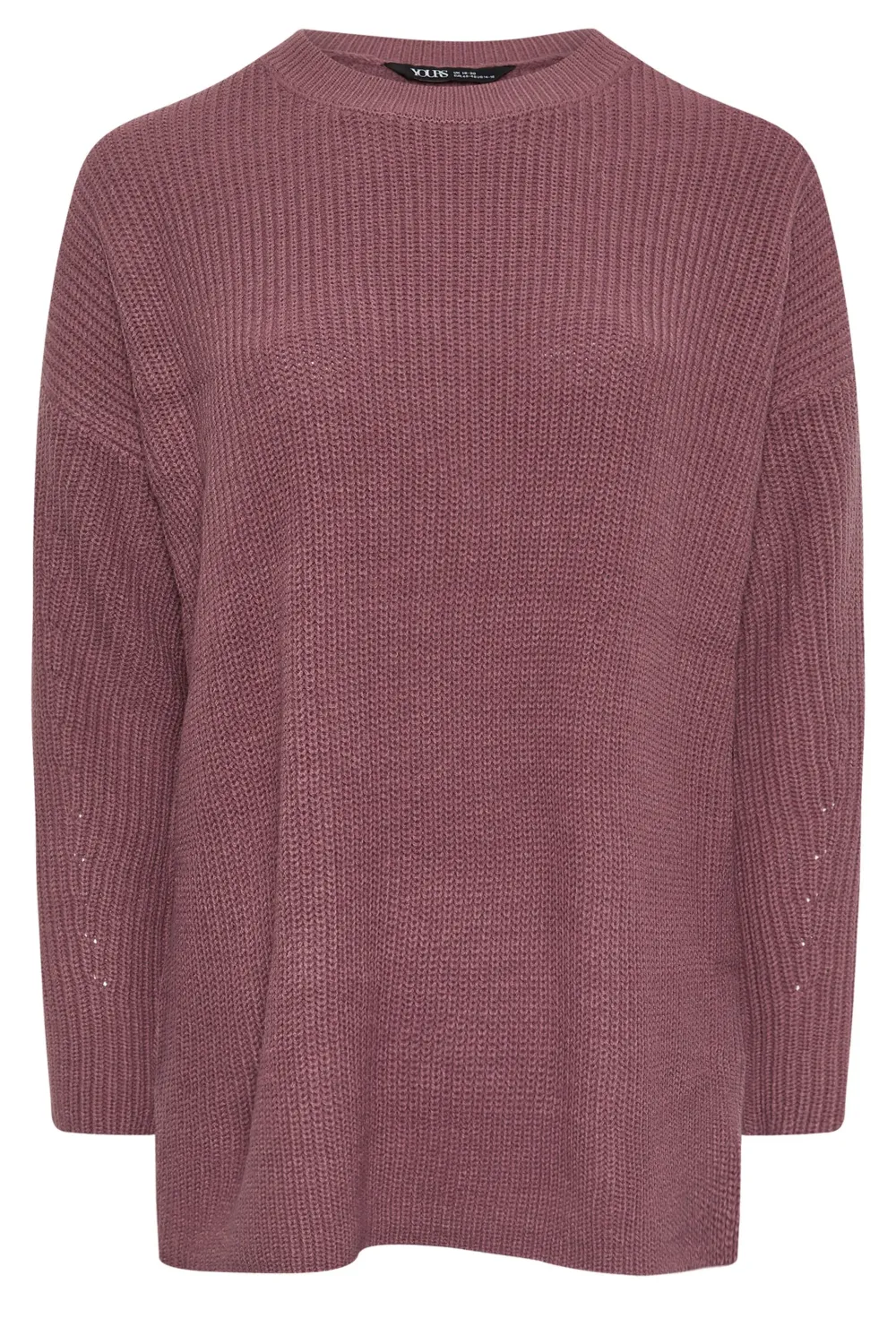 YOURS Curve Grey Drop Shoulder Knitted Jumper