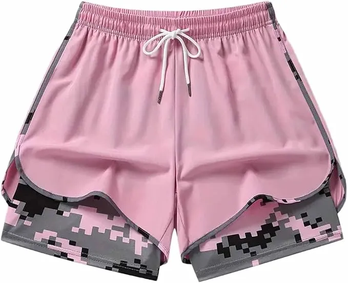 Workout Shorts Women Drawstring High Waist Running Short Pants Quick Dry Gym Athletic Board Clothes with Pockets
