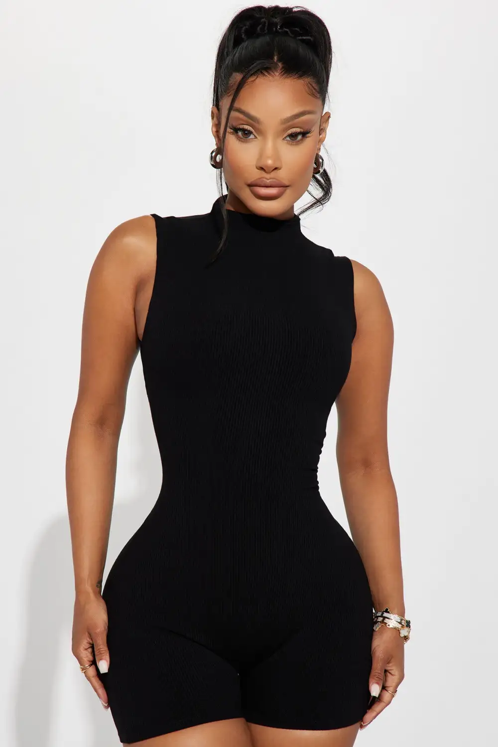Amber Snatched Romper - Black