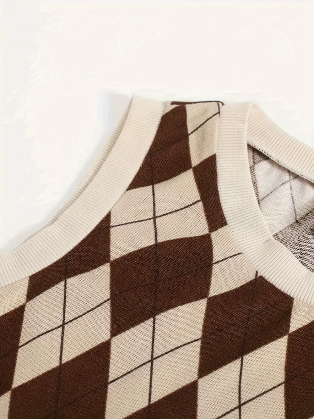 Argyle Crew Neck Sweater Vest