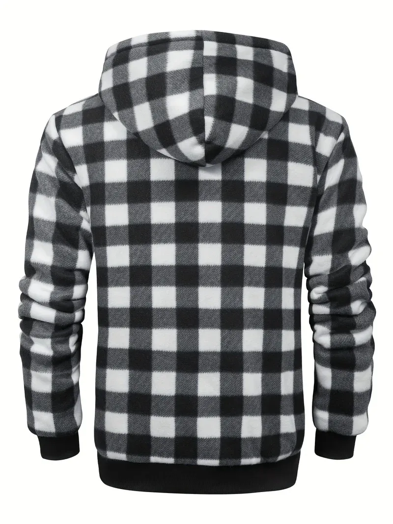Mens Plaid Flannel Sherpa Lined Fleece Jackets
