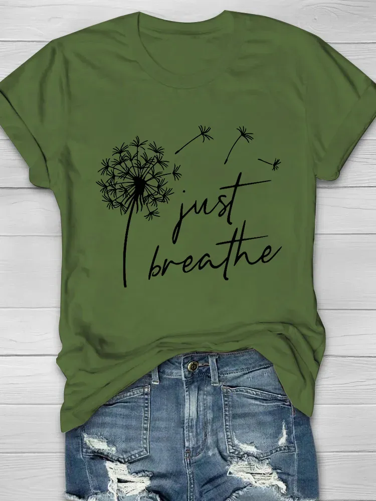 Just Breathe Printed Women's T-shirt