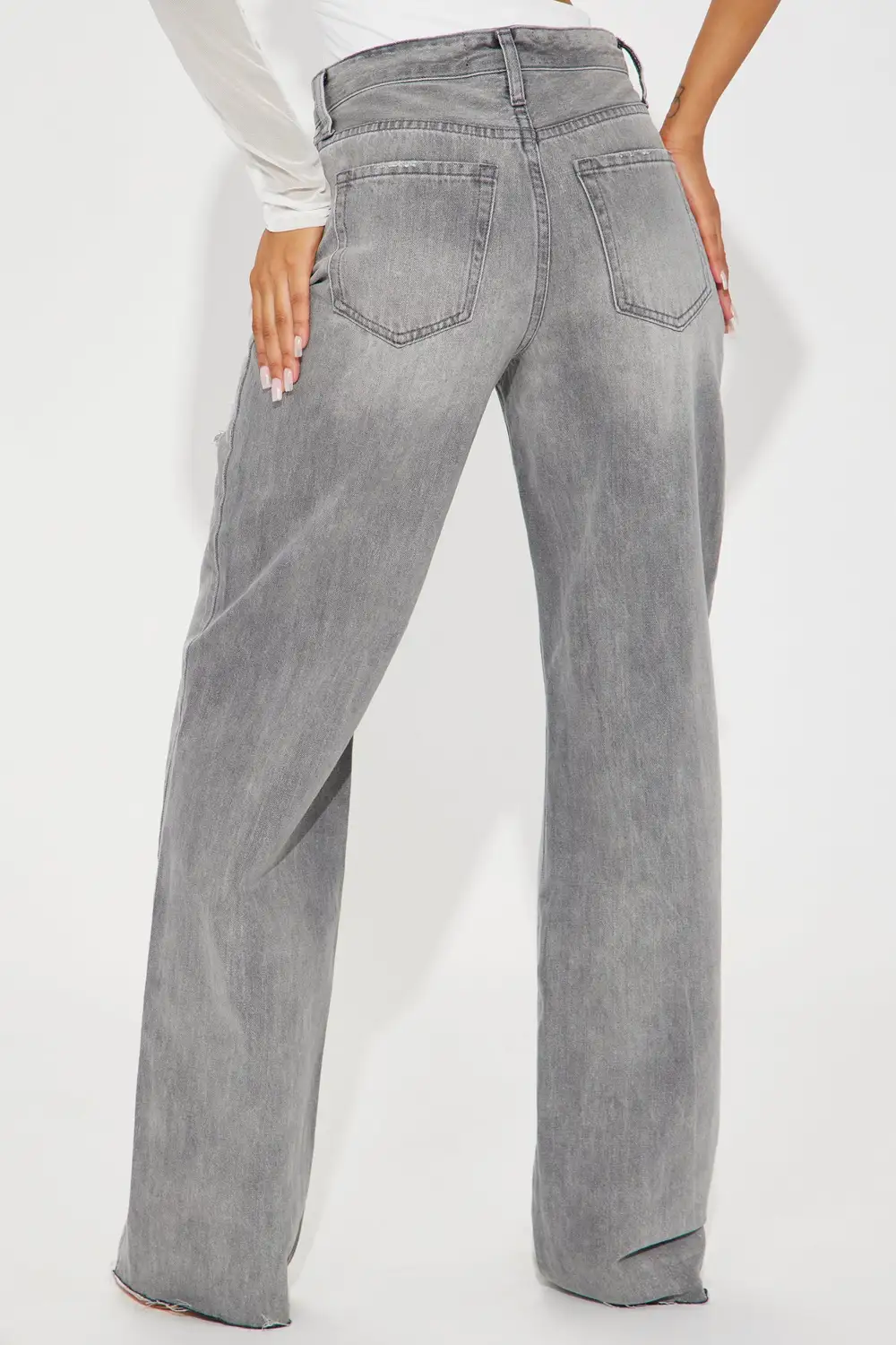 Worth The Wait Ripped Straight Leg Jean - Black