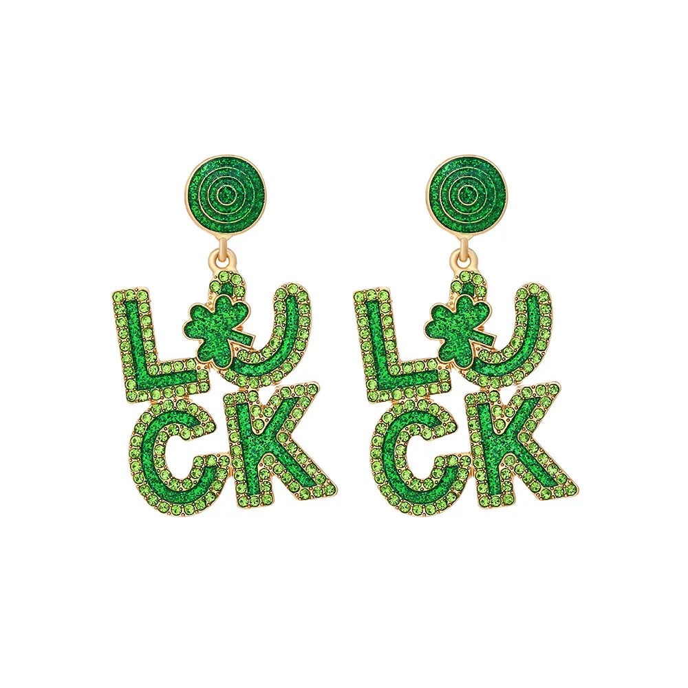 St. Patrick's Lucky Diamond Earrings For Women