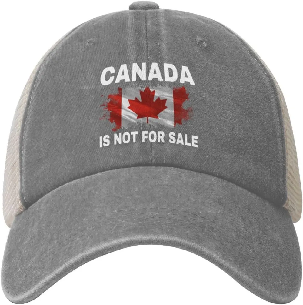 Canada is Not for Sale Hats Denim Mesh Cap