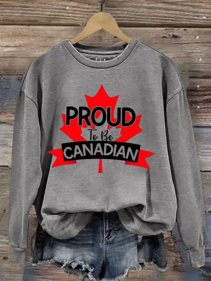 Women's Proud To Be Canadian Print Sweatshirt