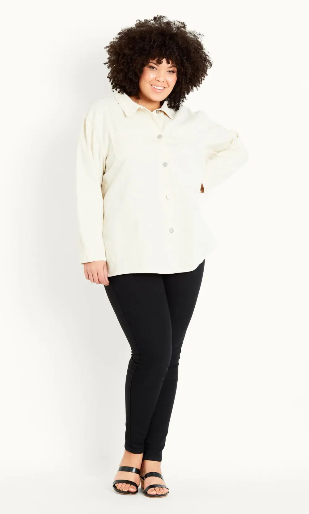 Evans White Denim Shacket