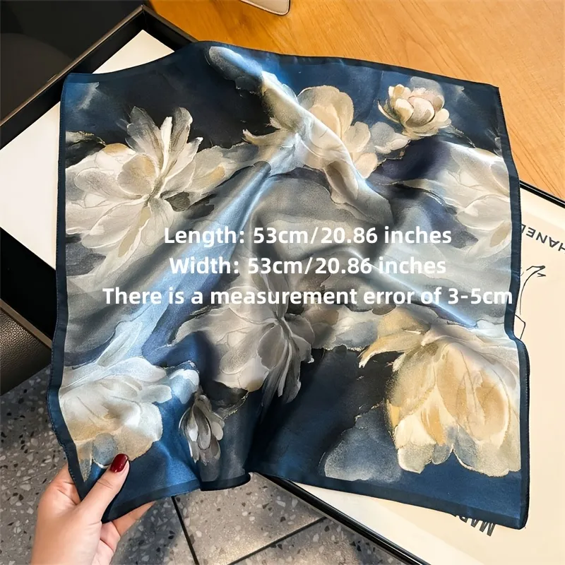 Floral-Print Breathable Casual Square Scarf