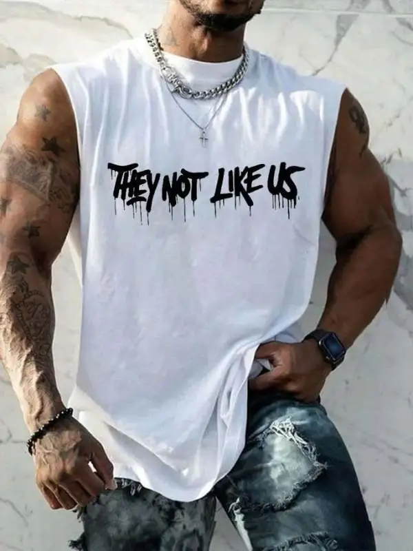 Men's They Not Like Us Print Sports Vest