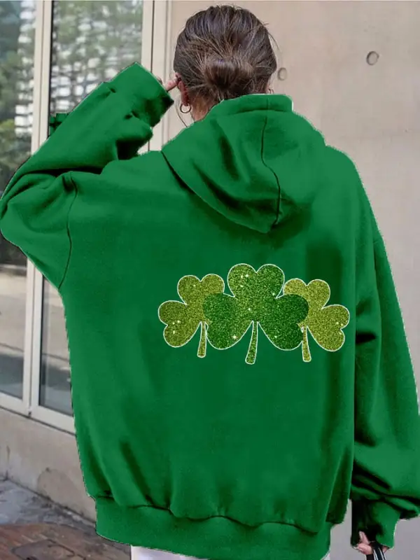 Women's St. Patrick's Day Print Hooded Sweatshirt