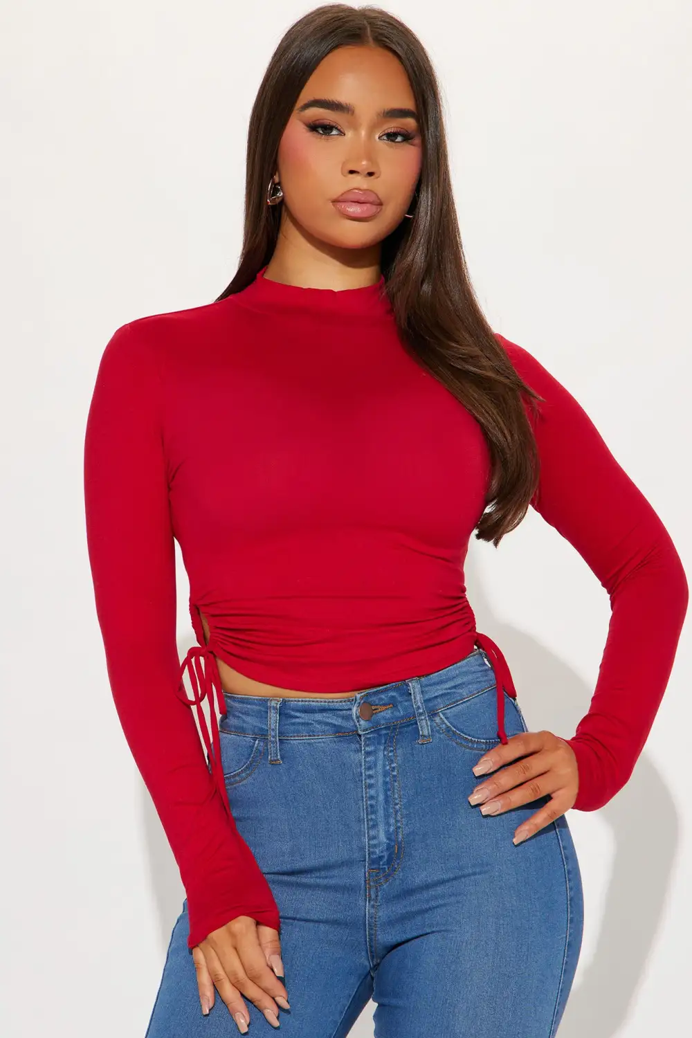 Katrina Ruched Top - DarkRed