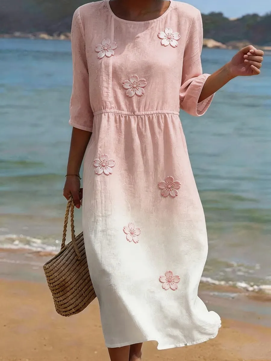 Women's Gradient Floral Dress