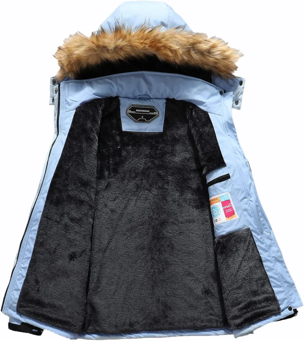 Women's Waterproof Ski Snow Jacket Winter Warm Hooded Snow Coat Mountain Windproof Ski Jacket For Women