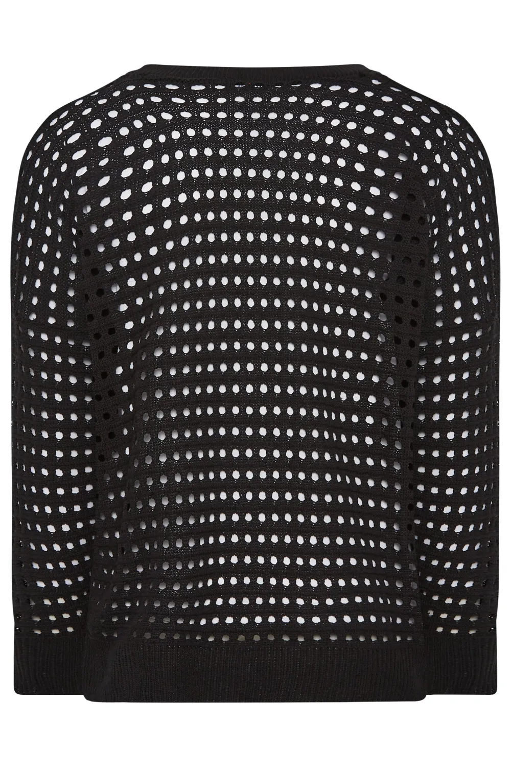 YOURS Curve Black & Silver Side Split Crochet Jumper