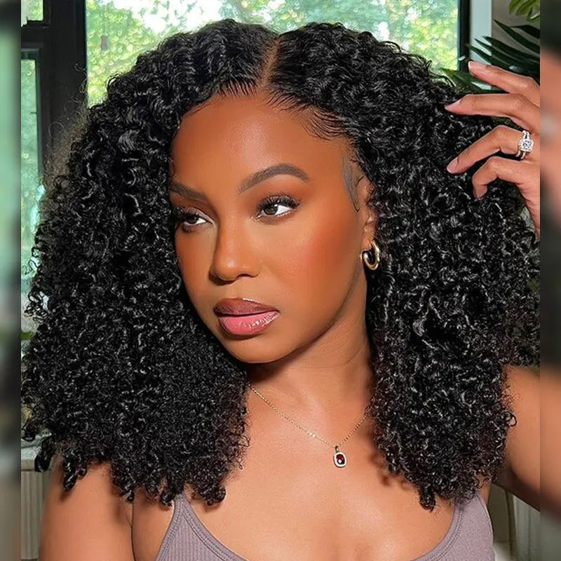 Sterly 250% High Density 13×6 Kinky Curly Human Hair Wig Super Thick Double Drawn 3c/4a Wig