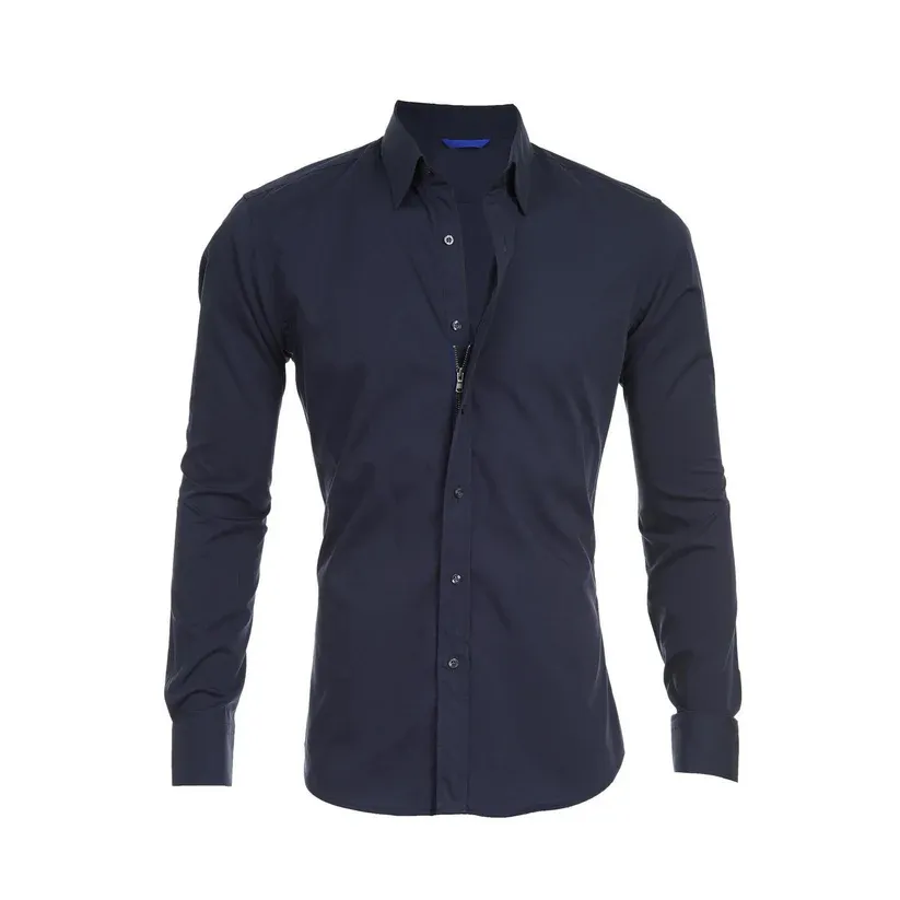 Men’s Zipper Oxford Shirt – Classic Style, Modern Comfort