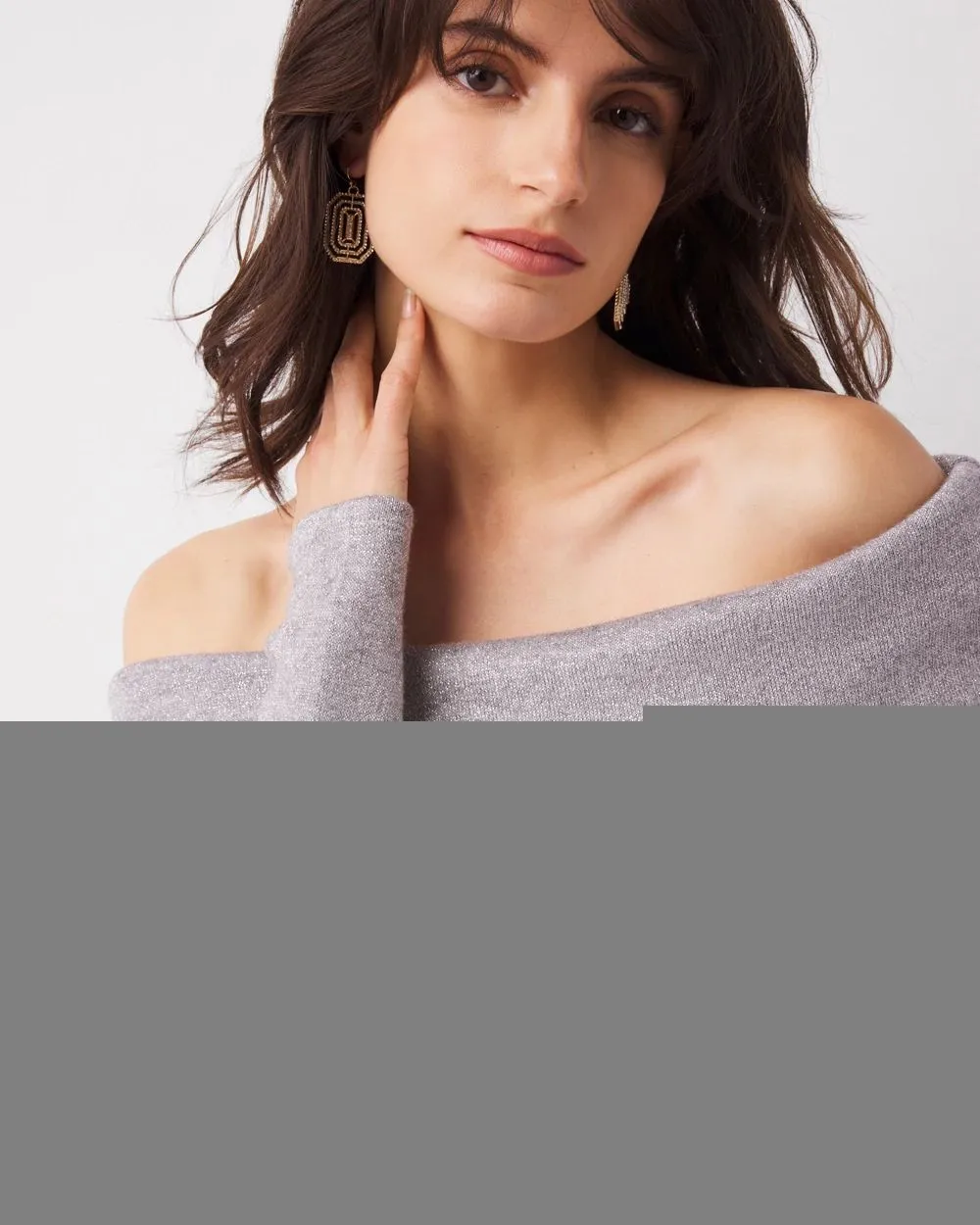Off-The-Shoulder Glitter Top