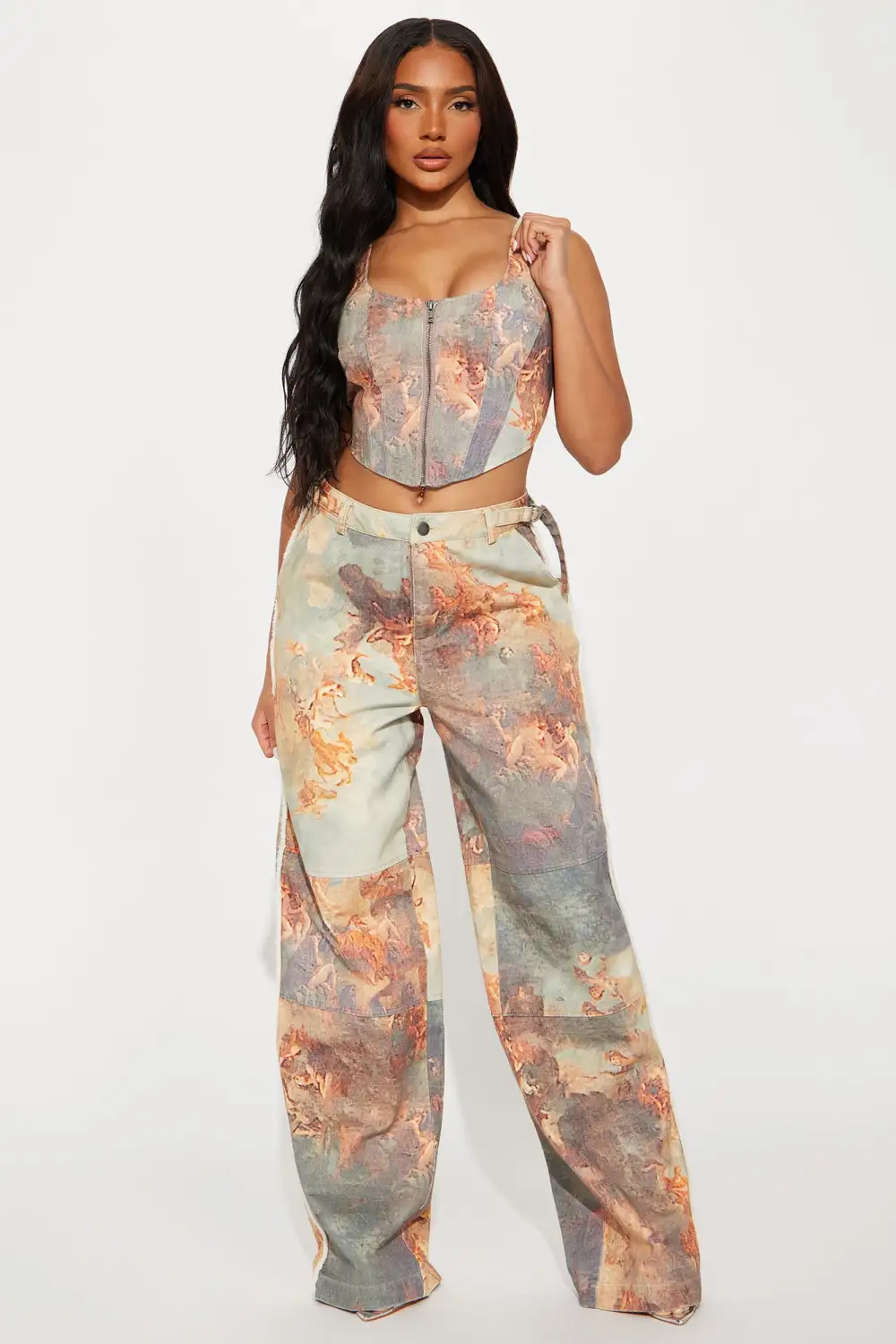 Renaissance Forever Pant Set - Taupe/combo