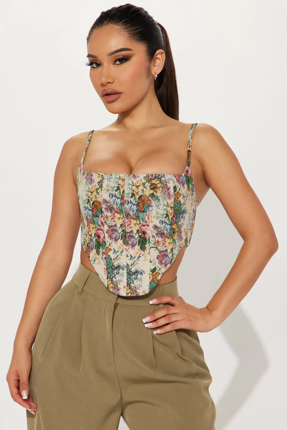Merida Jacquard Corset Top - Multi Color