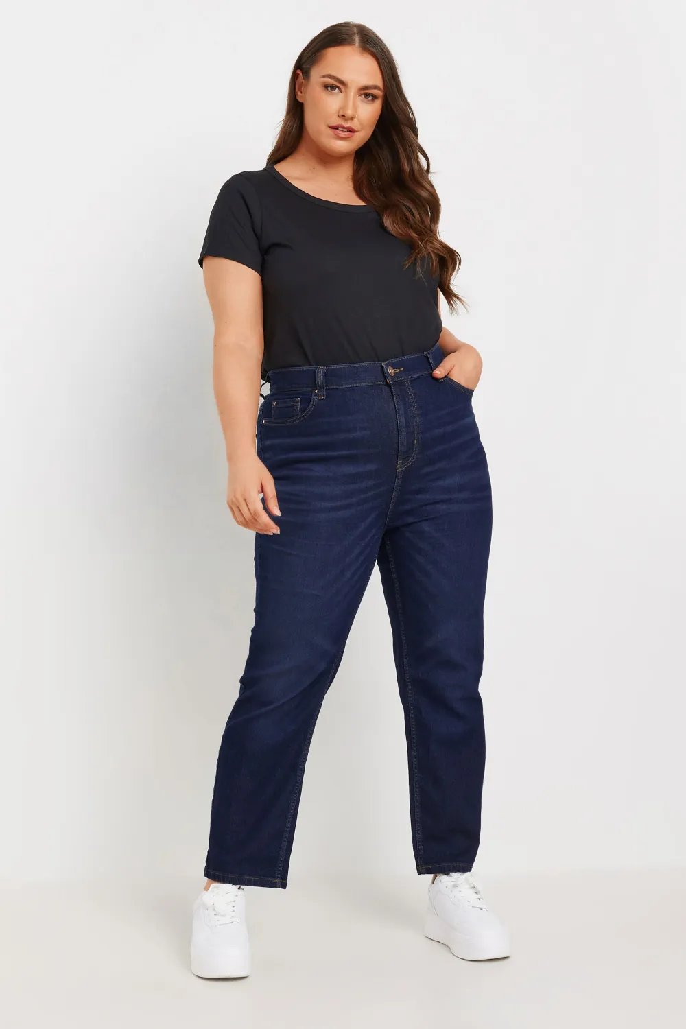 YOURS Curve Mid Blue Straight Leg RUBY Jeans