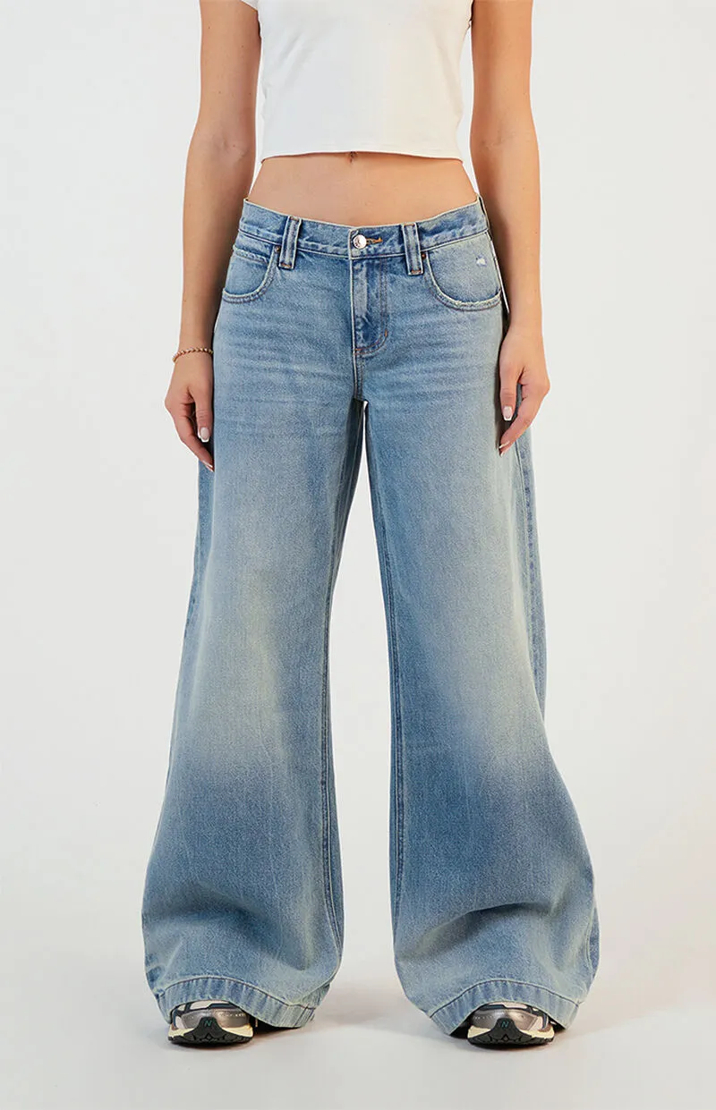 PacSun Sloane Low Rise Ultra Baggy Jeans Light Indigo