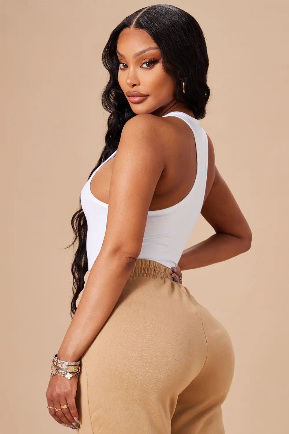 Divine Basic Tank Bodysuit - White