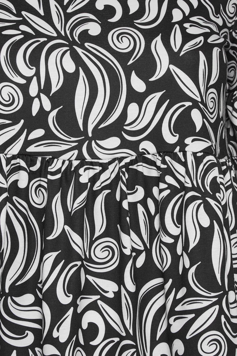 YOURS Curve Black Abstract Print Smock Tunic Dress