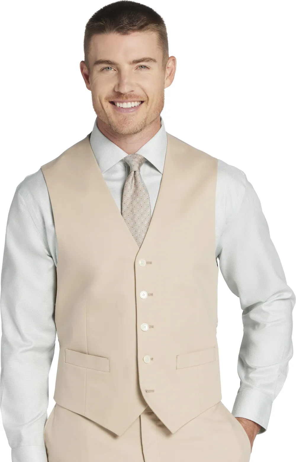 Tommy Hilfiger Modern Fit Cotton Blend Suit Vest