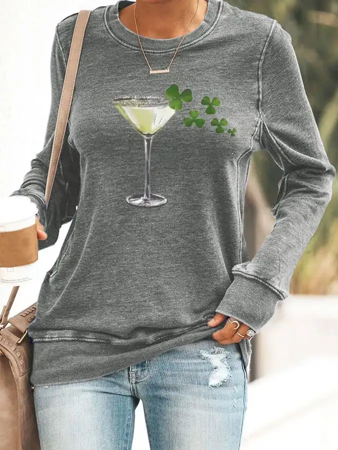 Women's St Patricks Day Print Sweatshirt