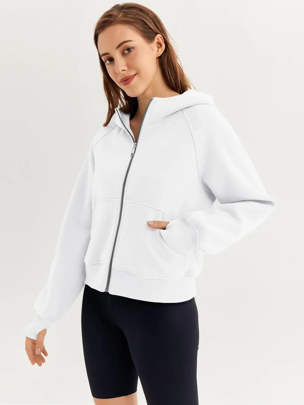 Womens Zip Up Hoodies Fleece Jackets Oversized Sweatshirts Fall Fashion Outfits 2024 Sweaters Winter Clothes