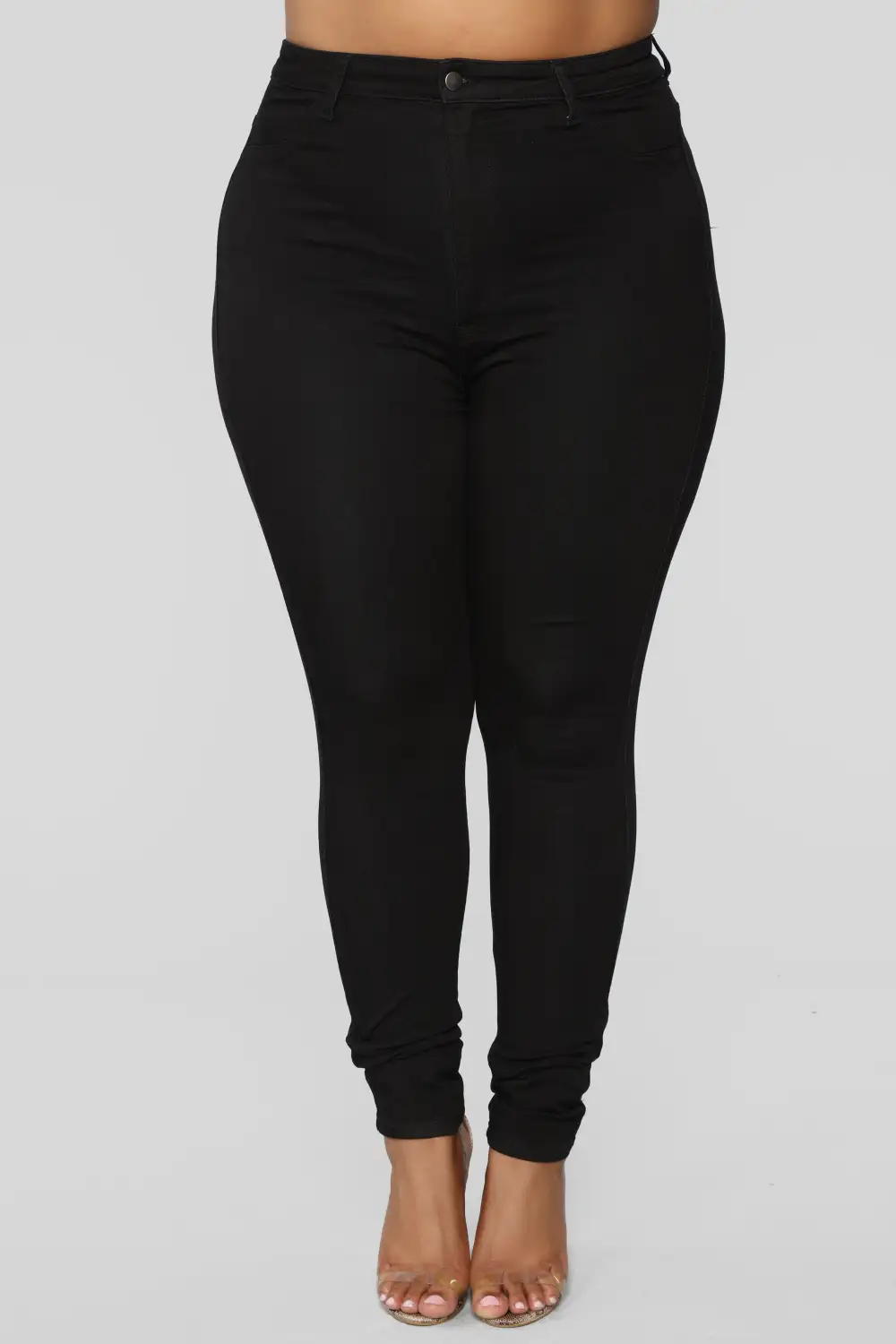 Classic High Waist Skinny Jeans - Black