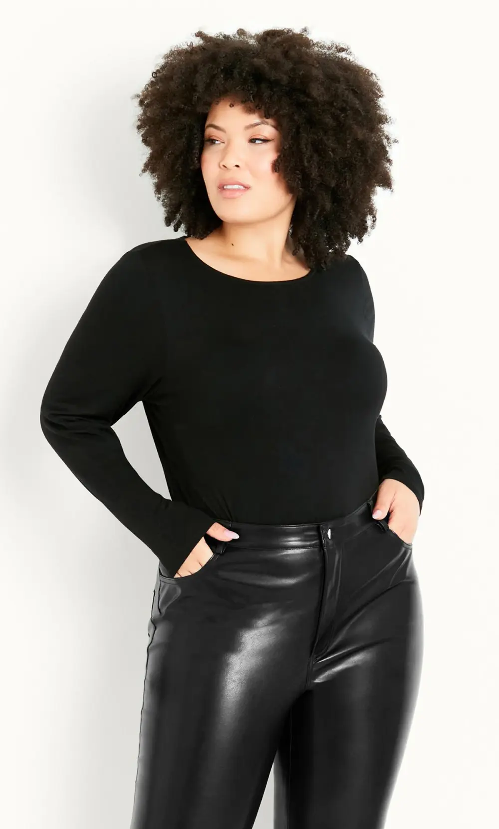 Evans Black Faux Leather Leggings