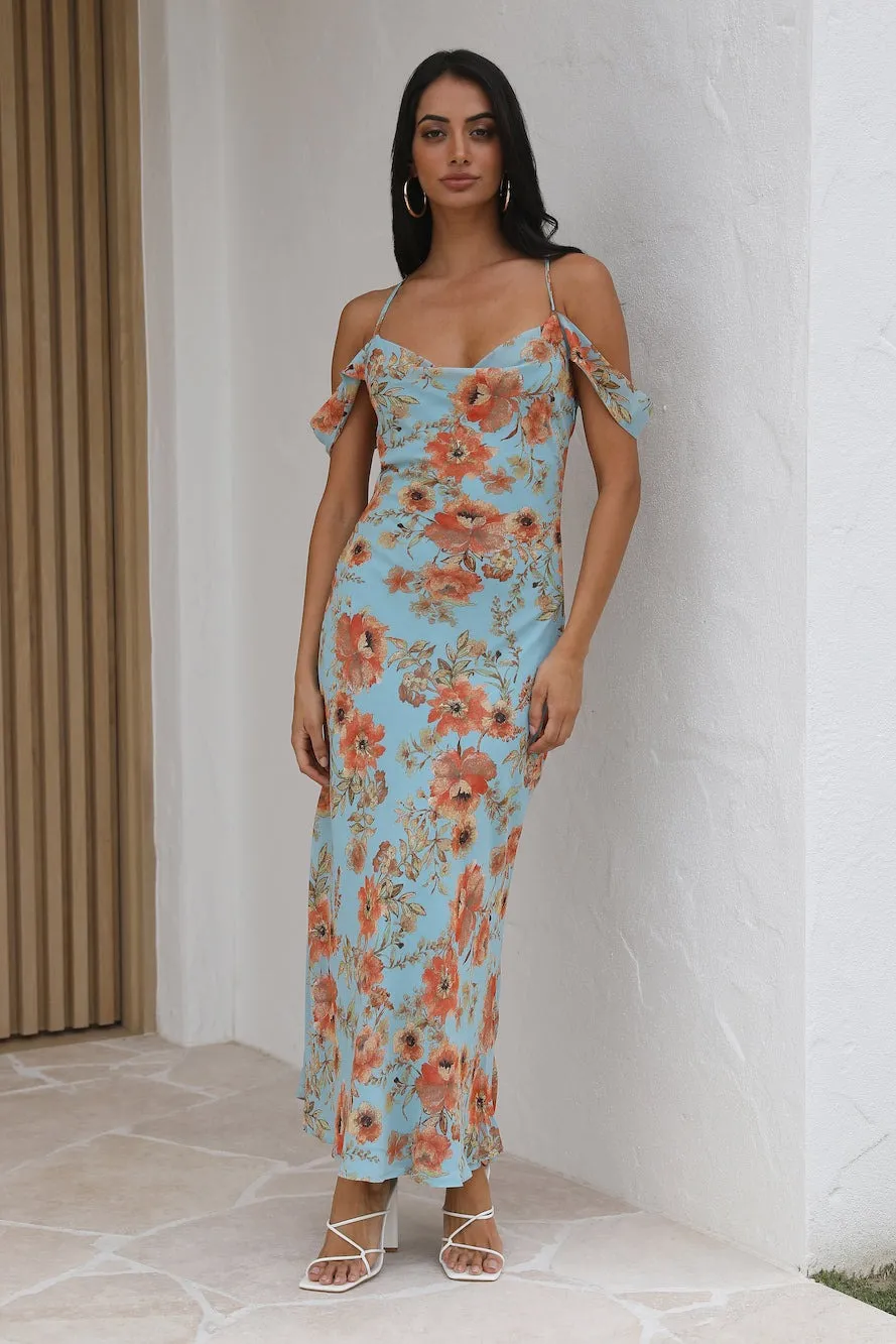 LOVER STYLE MAXI DRESS-BLUE