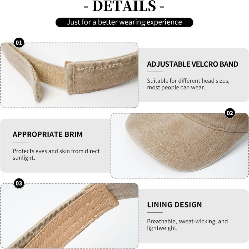 Canada 51st State Denim Visor Hat Adjustable Unisex Golf Sports Empty Top Cap