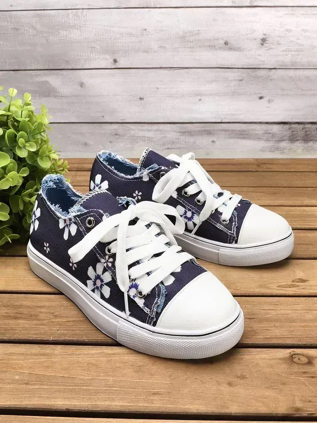 All Season Canvas Sneaker Heel Casual Flats