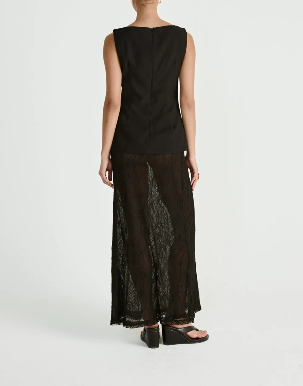 Low Waist Flowing Lace Skirt For Women