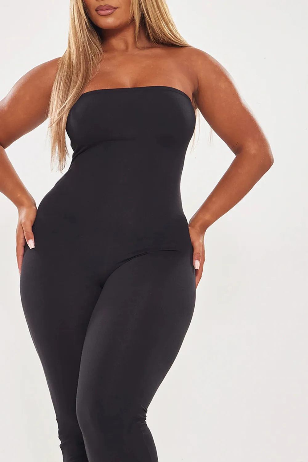 Shape Black Sculpted Bandeau Jumpsuit