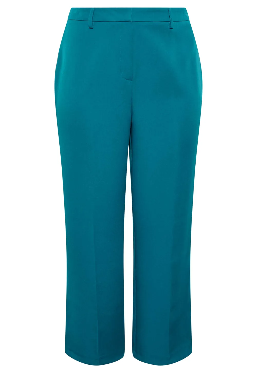 YOURS Curve Teal Blue Split Hem Flared Trousers