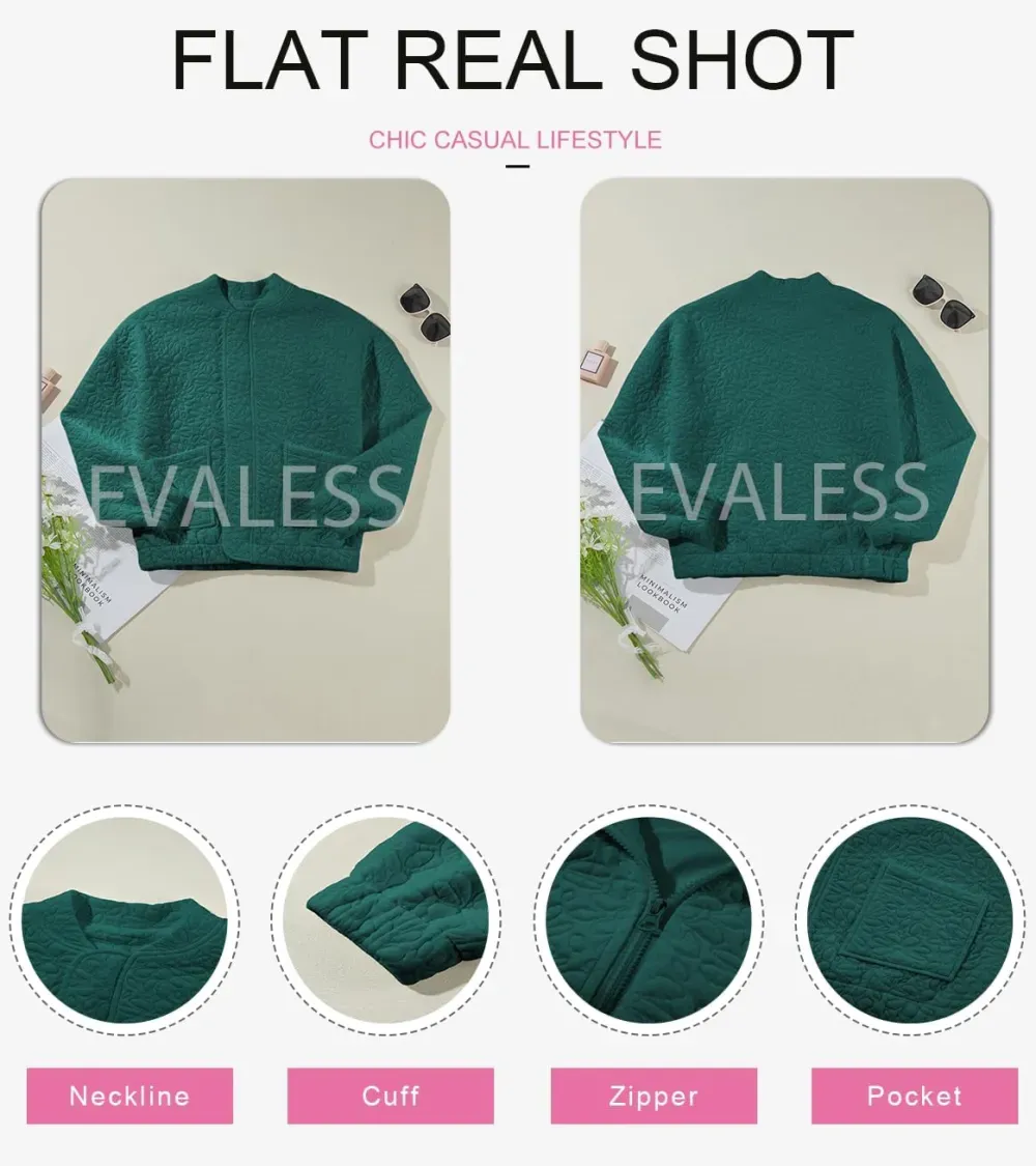 Jackets for Women Spring Fashion 2025 Cute Jacquard Coats Lightweight Zip Up Jackets Dressy Casual