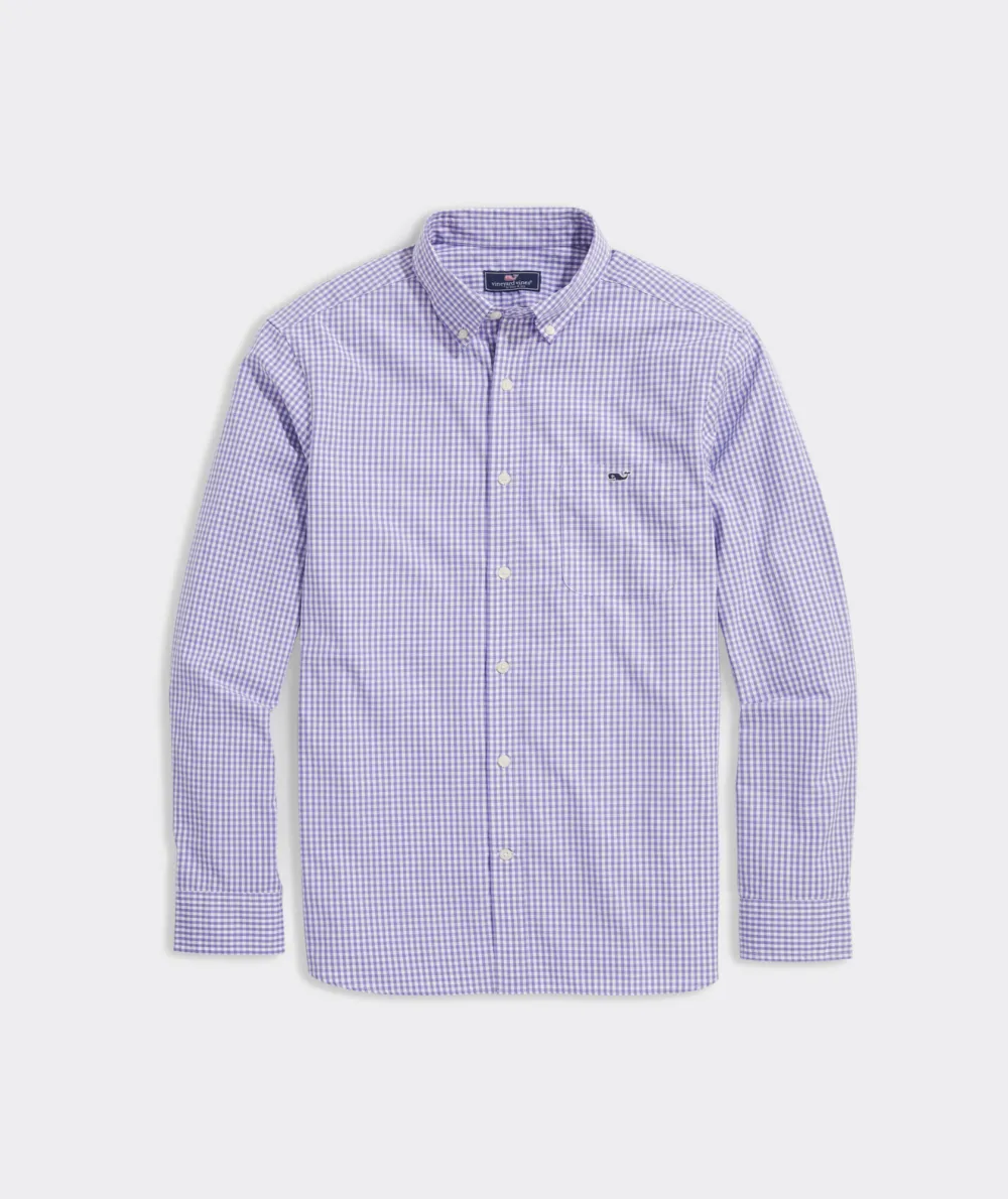 Stretch Poplin Gingham Shirt